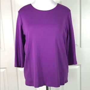 CJ Banks 3/4 Sleeve Essential Tee MAGENTA